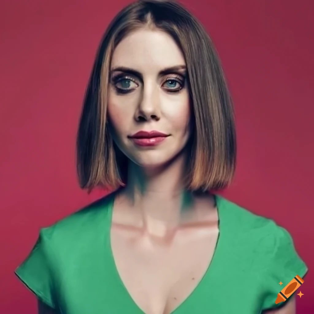 Alison brie with a straight bob haircut on Craiyon - Alison Brie’s Height: Glow Star’s Surprising Stats
