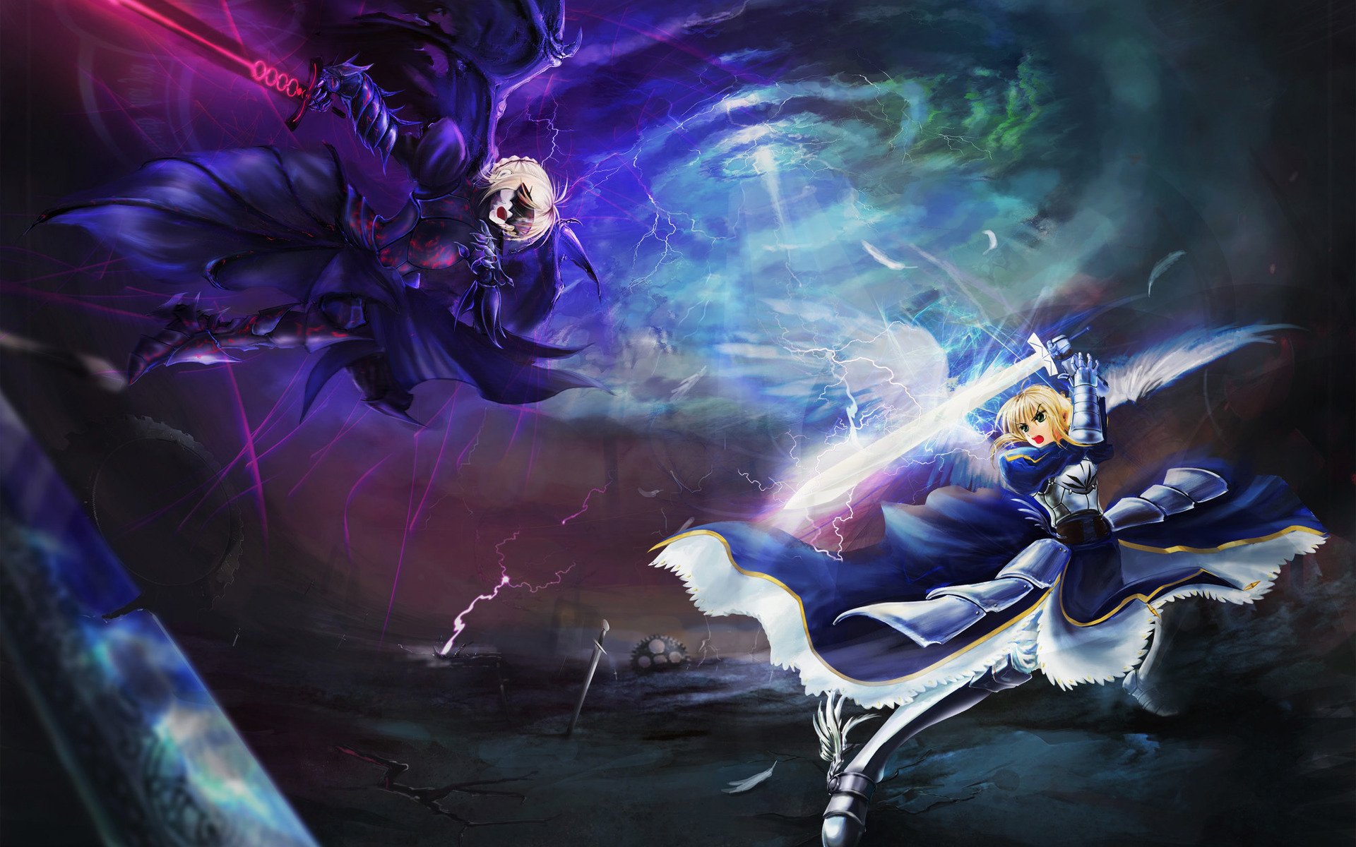 Artoria Pendragon vs Saber Alter HD Wallpaper - fate stay night heaven feels 2