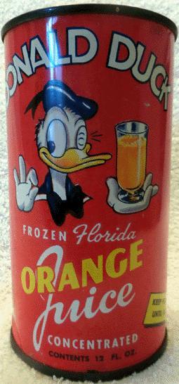 DONALD DUCK-Orange juice (concentrated)-355mL-United States-196? - How Old Is Donald Duck? Disney Icon’s Official Birthday Explained