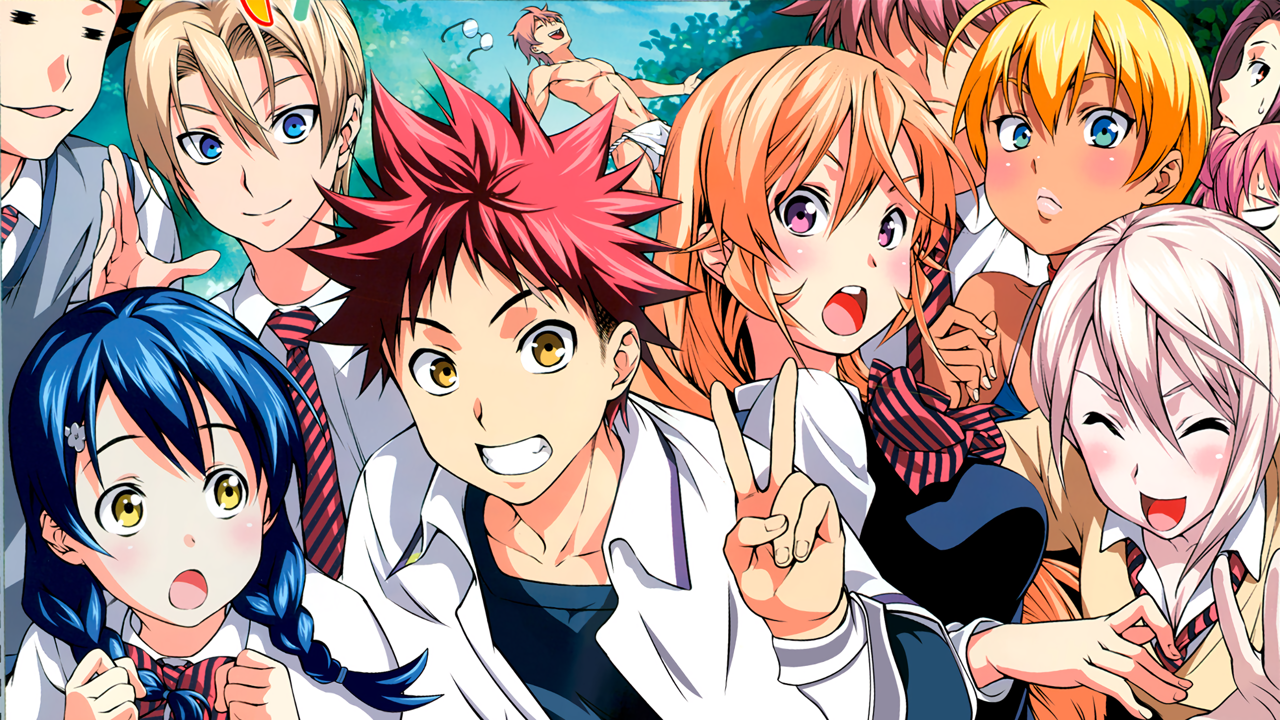 Food Wars! Shokugeki no Soma Cast HD Wallpaper - shokugeki no soma food wars season 2
