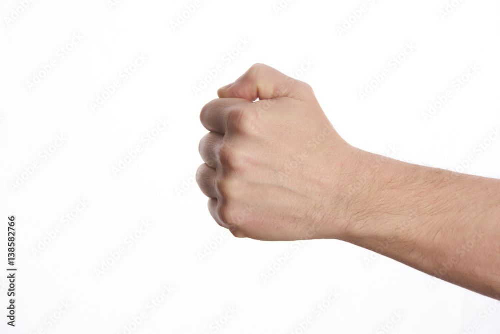 Male clenched fist, isolated on a white background Man hand with a fist - fist of the north star tv show