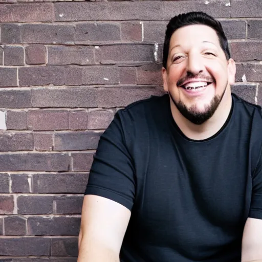 sal vulcano with a black shirt on sitting in front of | Stable Diffusion - How Tall Is Sal Vulcano: Impractical Jokers’ Fan-Favorite