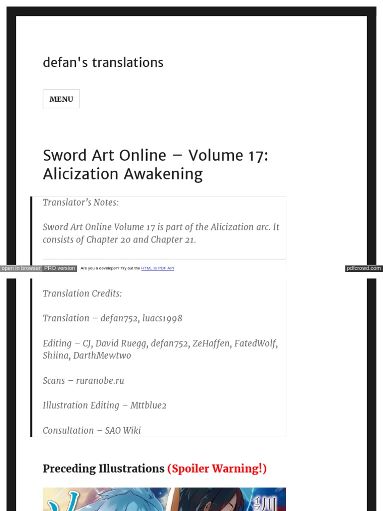 alicization awakening sword art online 17 reki kawahara